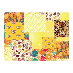 Yellow Floral Aesthetic Double Sided Flano Blanket (mini)  by designsbymallika