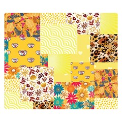 Yellow Floral Aesthetic Double Sided Flano Blanket (small)  by designsbymallika