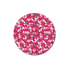 Pink Tiles Magnet 3  (round) by designsbymallika