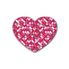 Pink Tiles Heart Coaster (4 Pack)  by designsbymallika