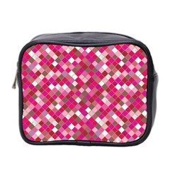 Pink Tiles Mini Toiletries Bag (two Sides) by designsbymallika