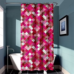 Pink Tiles Shower Curtain 36  X 72  (stall)  by designsbymallika