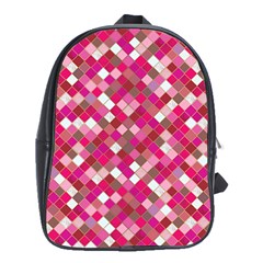 Pink Tiles School Bag (xl) by designsbymallika