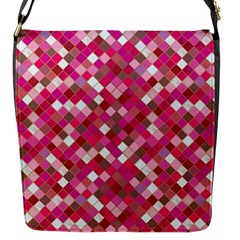 Pink Tiles Flap Closure Messenger Bag (s) by designsbymallika