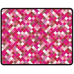 Pink Tiles Double Sided Fleece Blanket (medium)  by designsbymallika