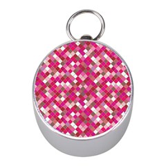 Pink Tiles Mini Silver Compasses by designsbymallika