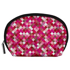 Pink Tiles Accessory Pouch (large) by designsbymallika