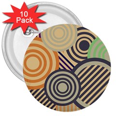 Circular Pattern 3  Buttons (10 Pack)  by designsbymallika