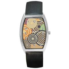 Circular Pattern Barrel Style Metal Watch by designsbymallika