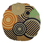 Circular Pattern Large 18  Premium Flano Round Cushions Front