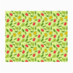 Vector Fruits Pattern, Pastel Colors, Yellow Background Small Glasses Cloth (2 Sides) by Casemiro