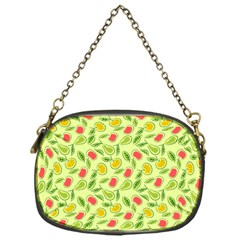 Vector Fruits Pattern, Pastel Colors, Yellow Background Chain Purse (one Side) by Casemiro