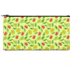 Vector Fruits pattern, pastel colors, yellow background Pencil Case Front