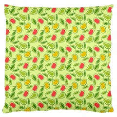 Vector Fruits Pattern, Pastel Colors, Yellow Background Standard Flano Cushion Case (two Sides) by Casemiro