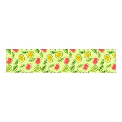 Vector Fruits Pattern, Pastel Colors, Yellow Background Velvet Scrunchie by Casemiro