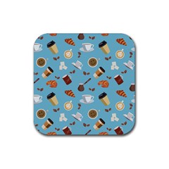 Coffee Time Rubber Coaster (square)  by SychEva