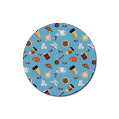 Coffee Time Rubber Coaster (round)  by SychEva