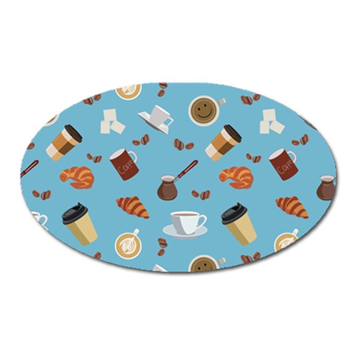 Coffee Time Oval Magnet