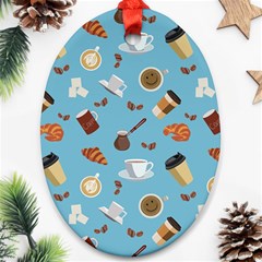 Coffee Time Oval Ornament (two Sides) by SychEva