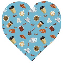 Coffee Time Wooden Puzzle Heart by SychEva