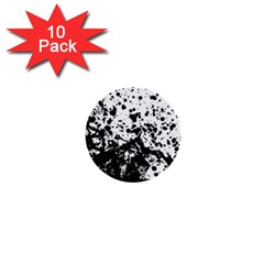 Black And White Abstract Liquid Design 1  Mini Buttons (10 Pack)  by dflcprintsclothing