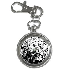 Black And White Abstract Liquid Design Key Chain Watches