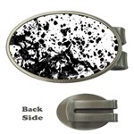 Black And White Abstract Liquid Design Money Clips (Oval)  Front