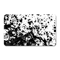 Black And White Abstract Liquid Design Magnet (rectangular) by dflcprintsclothing