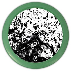 Black And White Abstract Liquid Design Color Wall Clock