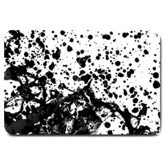 Black And White Abstract Liquid Design Large Doormat  by dflcprintsclothing