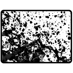 Black And White Abstract Liquid Design Fleece Blanket (large)  by dflcprintsclothing