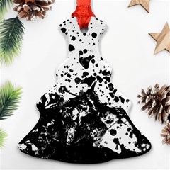 Black And White Abstract Liquid Design Ornament (christmas Tree)  by dflcprintsclothing