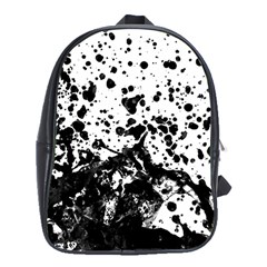 Black And White Abstract Liquid Design School Bag (xl) by dflcprintsclothing