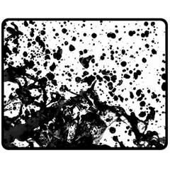 Black And White Abstract Liquid Design Double Sided Fleece Blanket (medium)  by dflcprintsclothing