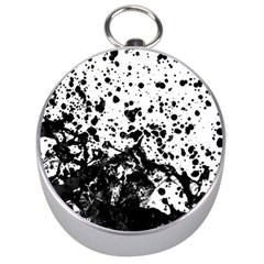 Black And White Abstract Liquid Design Silver Compasses by dflcprintsclothing