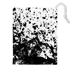 Black And White Abstract Liquid Design Drawstring Pouch (5xl)