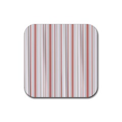 Salmon And Grey Linear Design Rubber Coaster (square) 