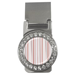 Salmon And Grey Linear Design Money Clips (cz)  by dflcprintsclothing