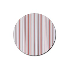 Salmon And Grey Linear Design Rubber Coaster (round) 