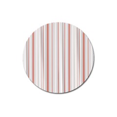 Salmon And Grey Linear Design Magnet 3  (round) by dflcprintsclothing