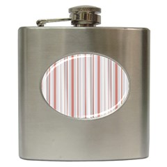 Salmon And Grey Linear Design Hip Flask (6 Oz) by dflcprintsclothing