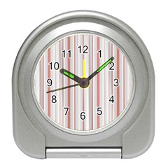 Salmon And Grey Linear Design Travel Alarm Clock by dflcprintsclothing