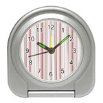 Salmon And Grey Linear Design Travel Alarm Clock Front