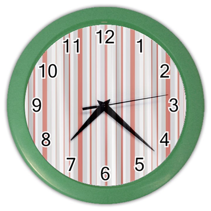 Salmon And Grey Linear Design Color Wall Clock