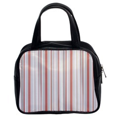 Salmon And Grey Linear Design Classic Handbag (two Sides) by dflcprintsclothing