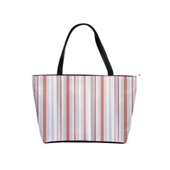 Salmon And Grey Linear Design Classic Shoulder Handbag by dflcprintsclothing