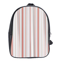 Salmon And Grey Linear Design School Bag (large) by dflcprintsclothing