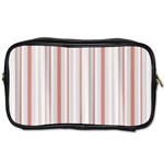 Salmon And Grey Linear Design Toiletries Bag (One Side) Front