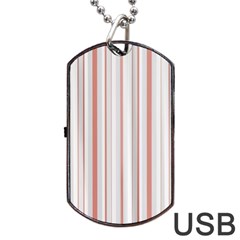 Salmon And Grey Linear Design Dog Tag Usb Flash (two Sides)