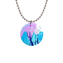 Aquatic Surface Patterns 1  Button Necklace by Designops73